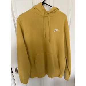 Nike Mustard Yellow Pullover Hoodie Sweatshirt Women's Medium Casual Comfy
